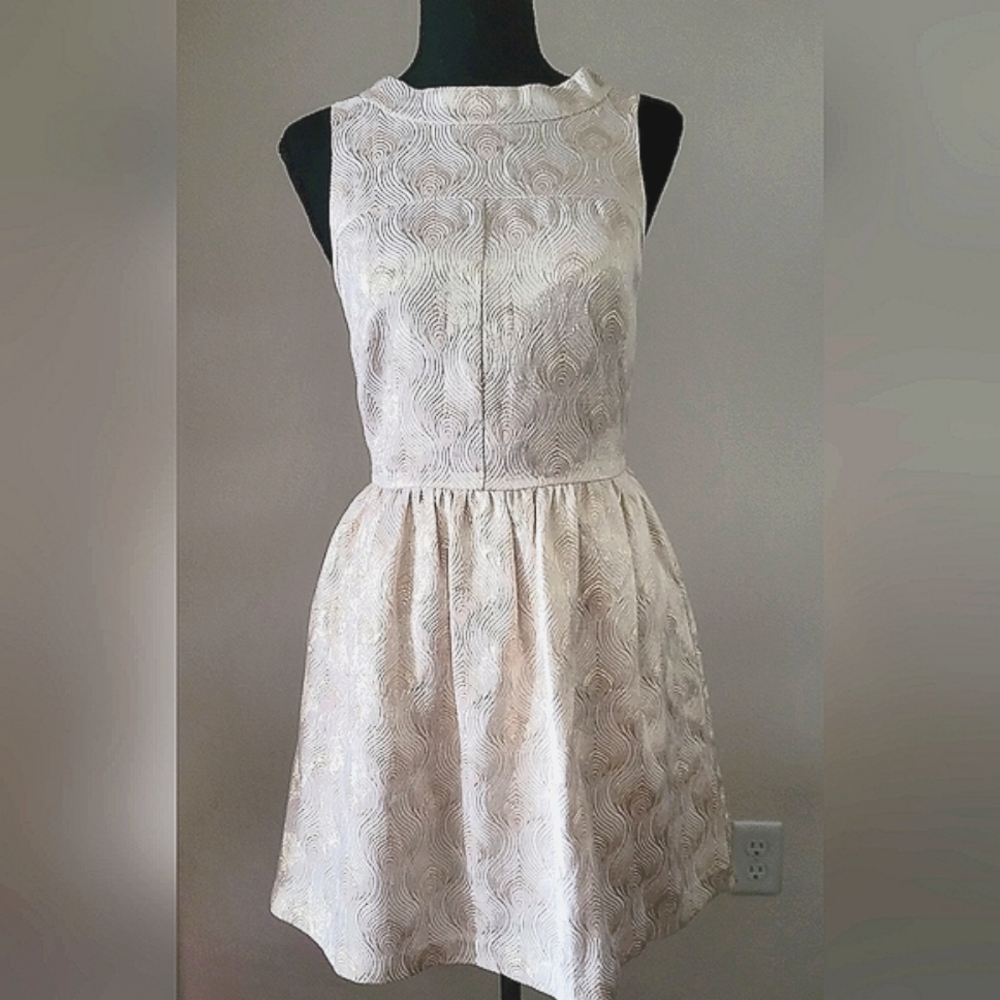 Cocktail Dress, Mini, Gold Metelic